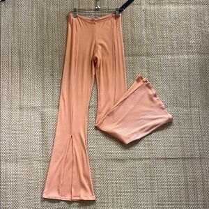 Indah “Eden” Flare Rib Pants with High-Rise Waist in Pastel - NWT